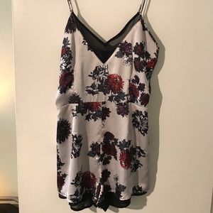Silky floral romper